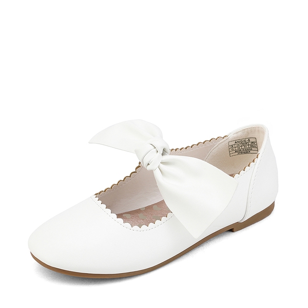 Girl's Mary Jane Bow Ballerina Flats - WHITE -  0